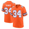 D.Broncos #34 JL Skinner Player Orange Alternate Collection Throwback Game ROCER Stitched Jerseys