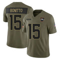 D.Broncos #15 Nik Bonitto Player Olive 2025 Salute To Service Limited Home Game ROCER Stitched Jerseys