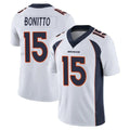 D.Broncos #15 Nik Bonitto Player White Vapor Untouchable Limited Home Game ROCER Stitched Jerseys