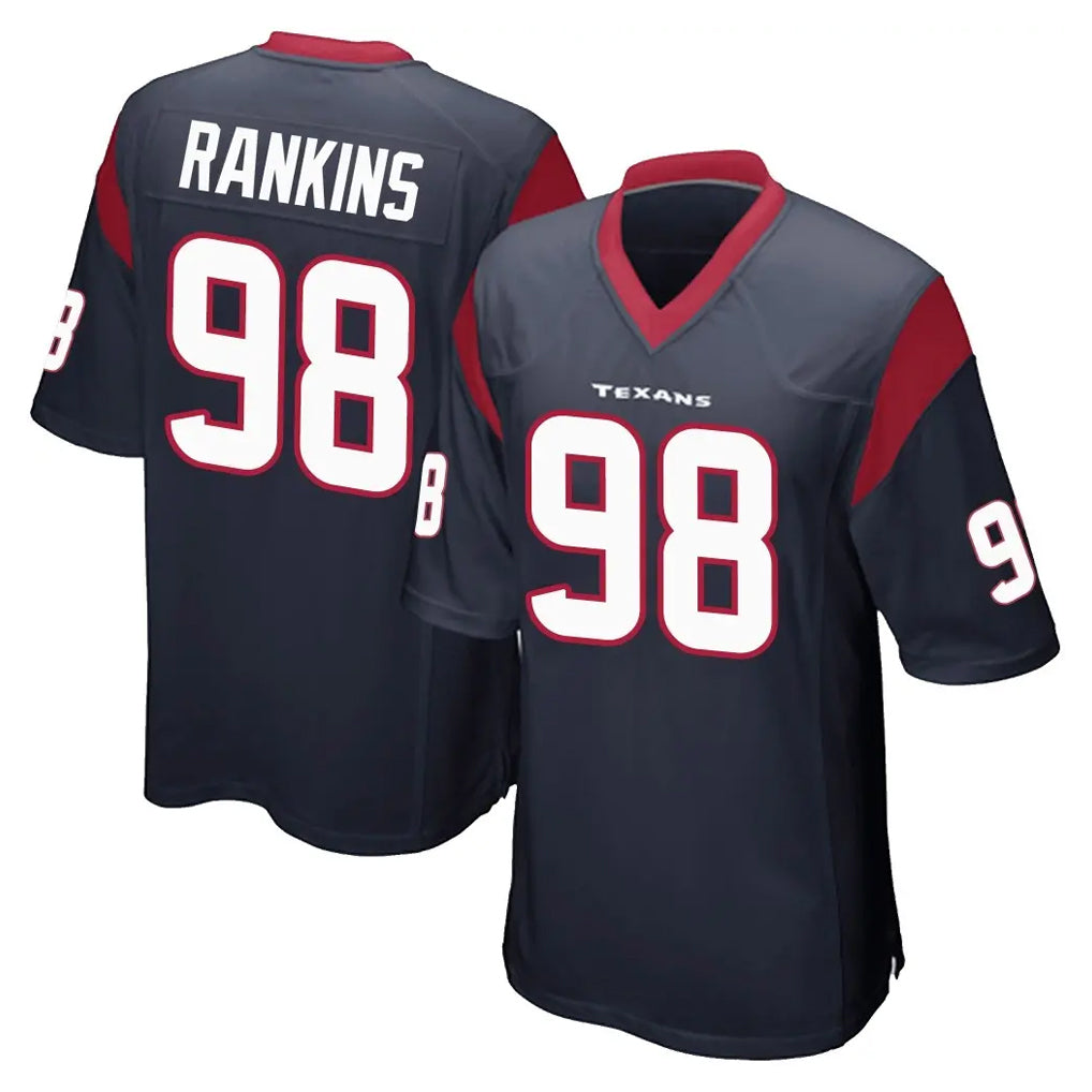 H.Texans #98 Sheldon Rankins Player Navy Home Game ROCER Stitched Jerseys