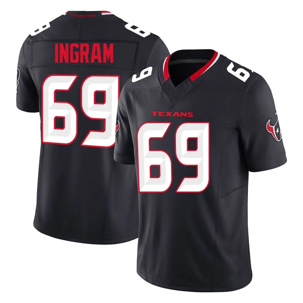 H.Texans #69 Ed Ingram Player Navy Limited Alternate Vapor F.U.S.E. Home Game ROCER Stitched Jerseys