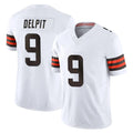 C.Browns #9 Grant Delpit Player White Vapor F.U.S.E. Limited Home Game ROCER Stitched Jerseys