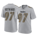 P.Steelers #97 Cameron Heyward Player Gray Atmosphere Fashion Home Game ROCER Stitched Jerseys