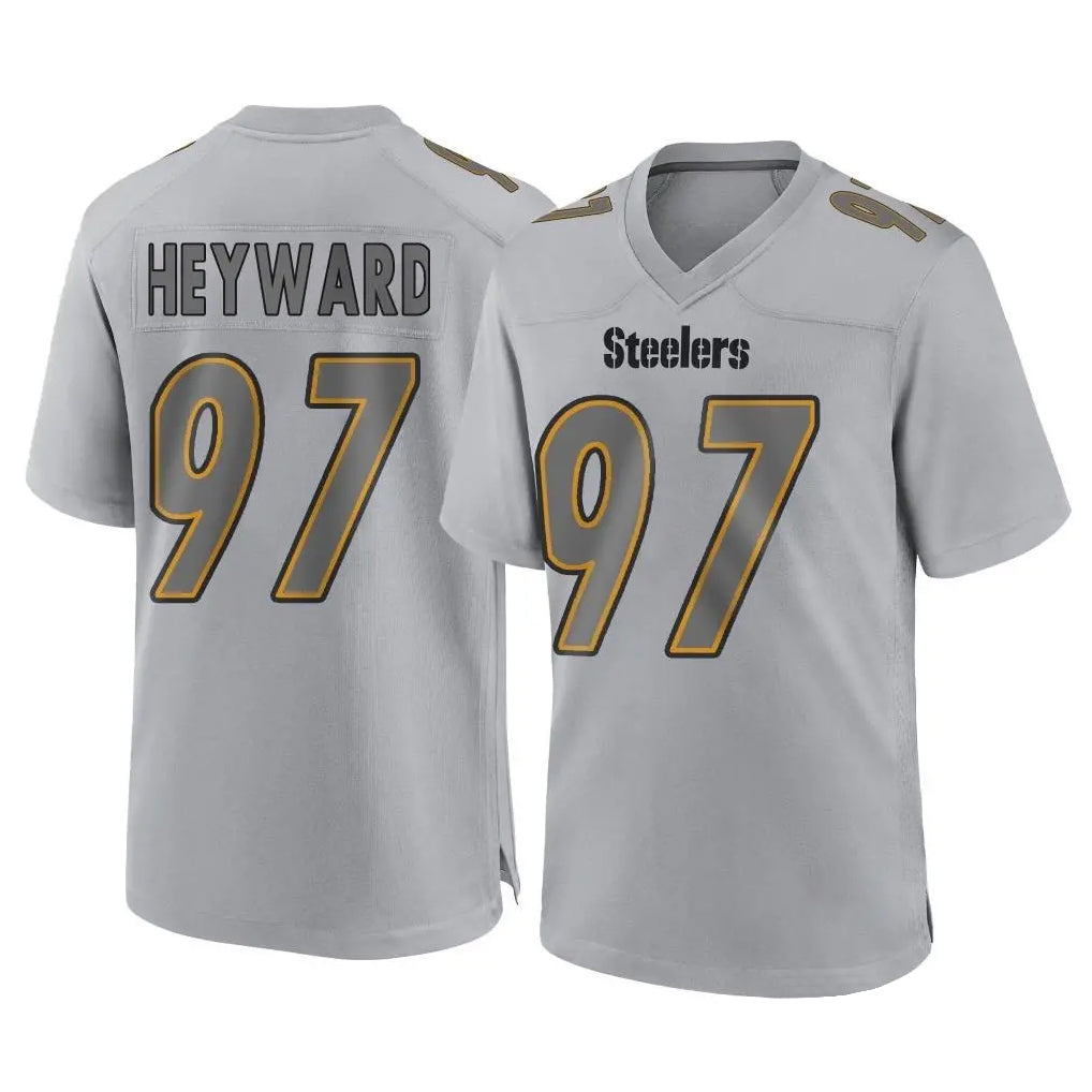 P.Steelers #97 Cameron Heyward Player Gray Atmosphere Fashion Home Game ROCER Stitched Jerseys