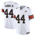 C.Browns #44 Harold Fannin Jr. Player White Vapor F.U.S.E. Limited Home Game ROCER Stitched Jerseys