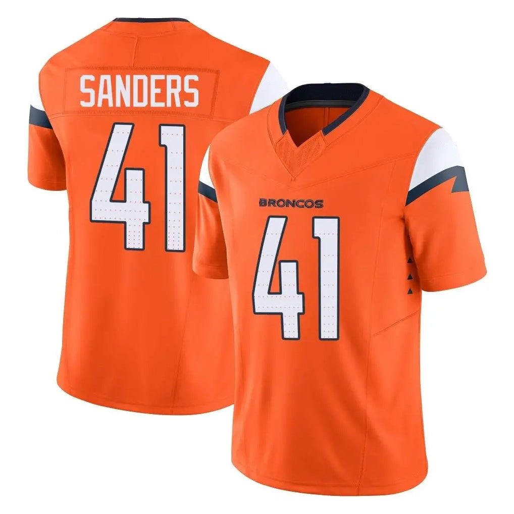 D.Broncos #41 Drew Sanders Player Orange Vapor F.U.S.E. Limited Home Game Ddoa Stitched Jerseys