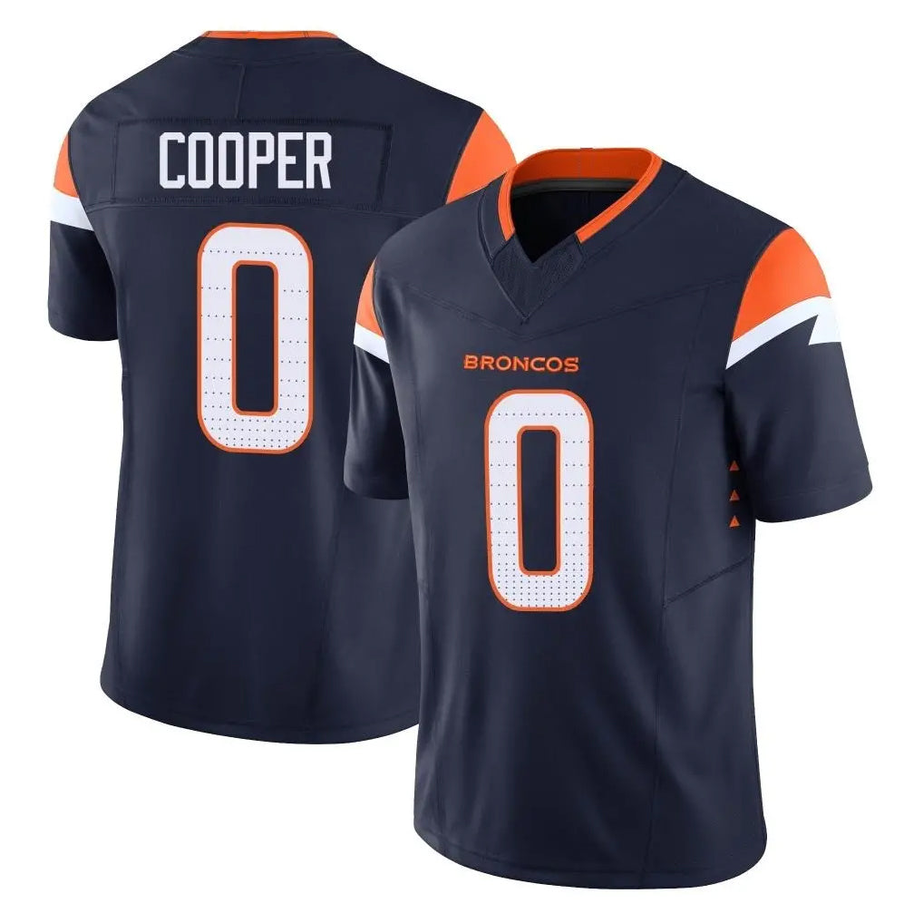 D.Broncos #0 Jonathon Cooper Player Navy Limited Vapor F.U.S.E. Home Game ROCER Stitched Jerseys