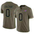 B.Bills #0 Keon Coleman Player Olive Salute To Service ROCER Stitched Jerseys