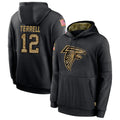 A.Falcons #12 Avieon Terrell Player Black Salute to Service Limited Black Hoodie ROCER Stitched Jerseys