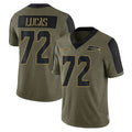 S.Seahawks #72 Abraham Lucas Player Olive Salute To Service Limited Game ROCER Stitched Jerseys