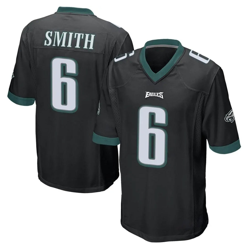 P.Eagles #6 DeVonta Smith Player Black Home Game ROCER Stitched Jerseys