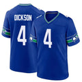 S.Seahawks #4 Michael Dickson Player Royal Throwback Home Game ROCER Stitched Jerseys