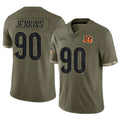 C.Bengals #90 Kris Jenkins Jr Player Olive Salute to Service Limited Game ROCER Stitched Jerseys
