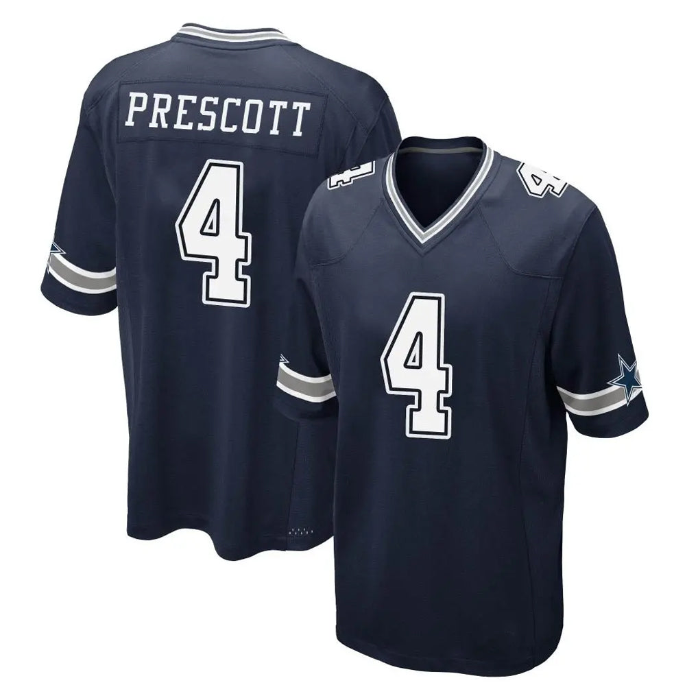D.Cowboys #4 Dak Prescott Player Navy Home Game ROCER Stitched Jerseys