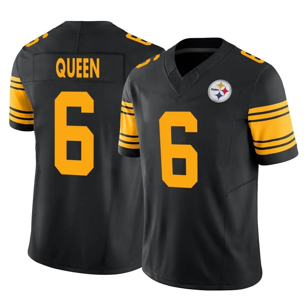 P.Steelers #6 Patrick Queen Player Black Limited 2nd Alternate Vapor F.U.S.E. Home Game ROCER Stitched Jerseys