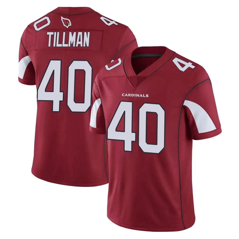 A.Cardinals #40 Pat Tillman Player Cardinal Vapor Limited Home Game  ROCER Stitched Jerseys