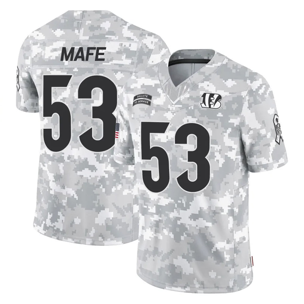 C.Bengals #53 Boye Mafe Player Arctic Camo Salute to Service Limited ROCER Stitched Jerseys
