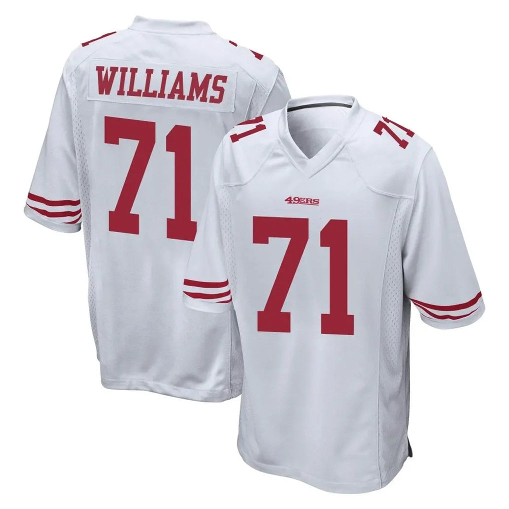 SF.49ers #71 Trent Williams Player White Home Game ROCER Stitched Jerseys