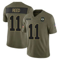 GB.Packers #11 Jayden Reed Player Olive 2025 Salute To Service Limited Home Game ROCER Stitched Jerseys