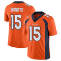 D.Broncos #15 Nik Bonitto Player Orange Color Vapor Untouchable Limited Game ROCER Stitched Jerseys