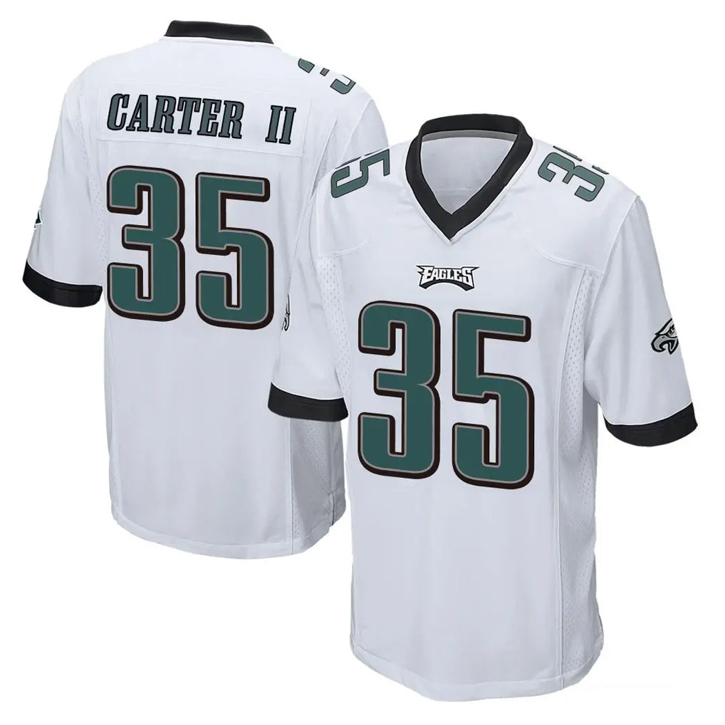 P.Eagles #35 Michael Carter II Player White Home Game ROCER Stitched Jerseys