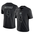 P.Steelers #4 DK Metcalf Player Black Reflective Limited Home Game ROCER Stitched Jerseys