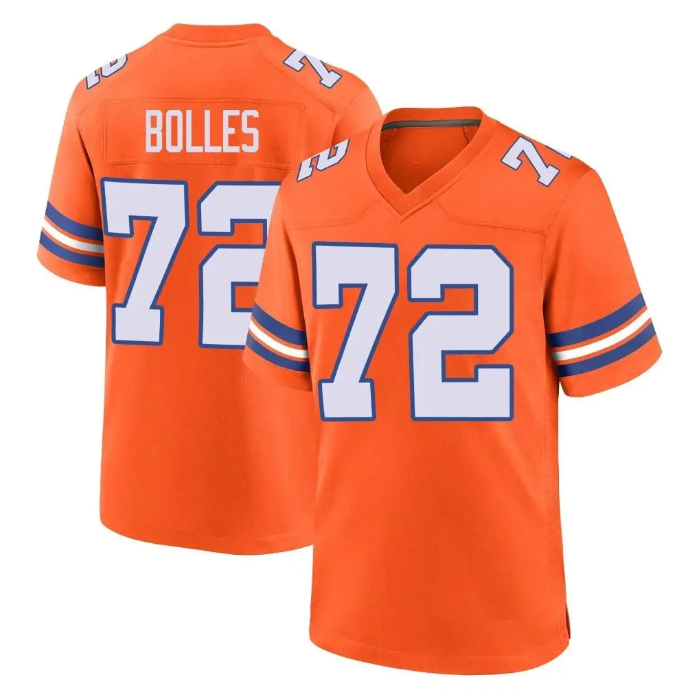 D.Broncos #72 Garett Bolles Player Orange Alternate Collection Throwback Game ROCER Stitched Jerseys