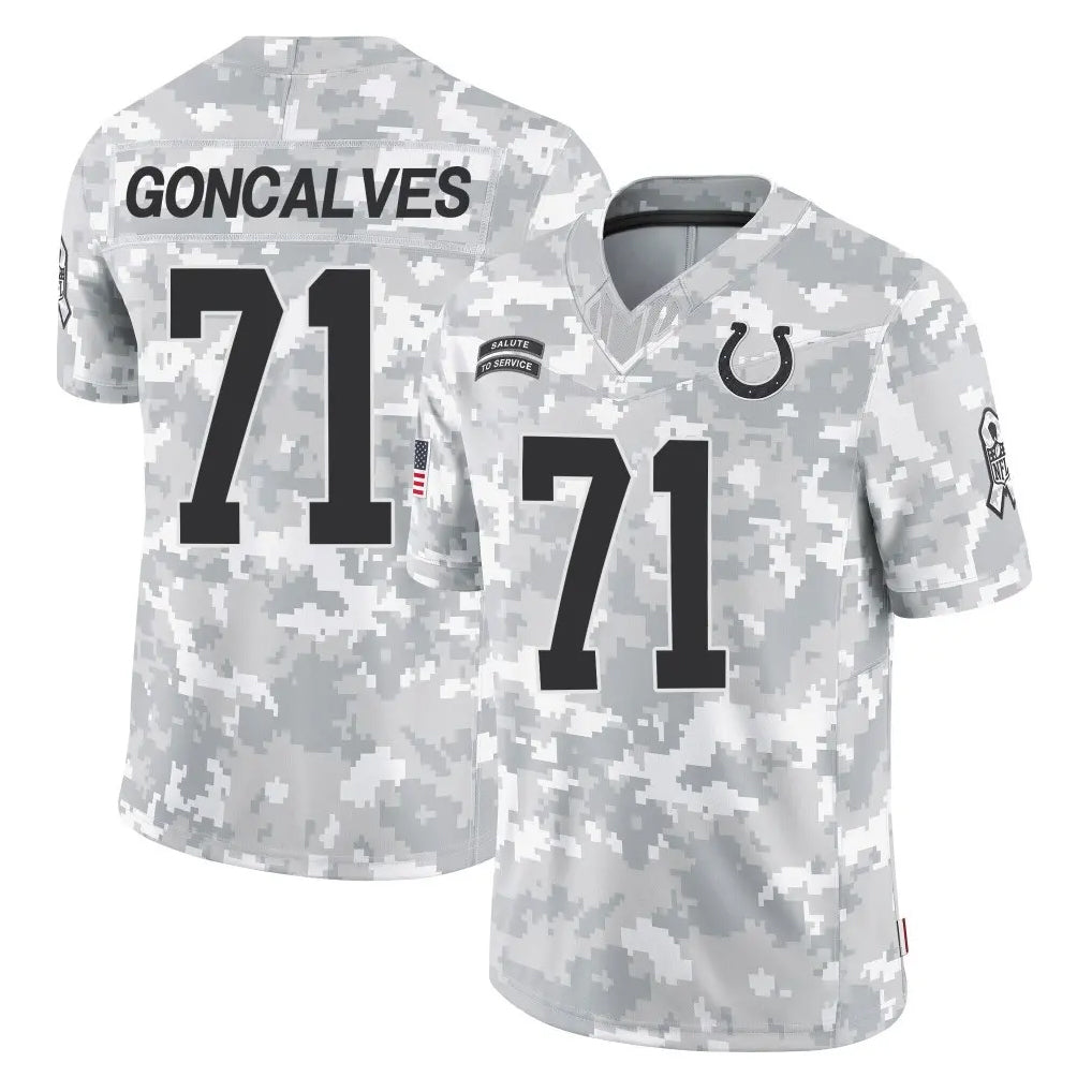 IN.Colts #71 Matt Goncalves Player Arctic Camo Salute To Service Limited Game ROCER Stitched Jerseys