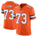 D.Broncos #73 Frank Crum Player Orange Vapor Untouchable Limited Home Game ROCER Stitched Jerseys