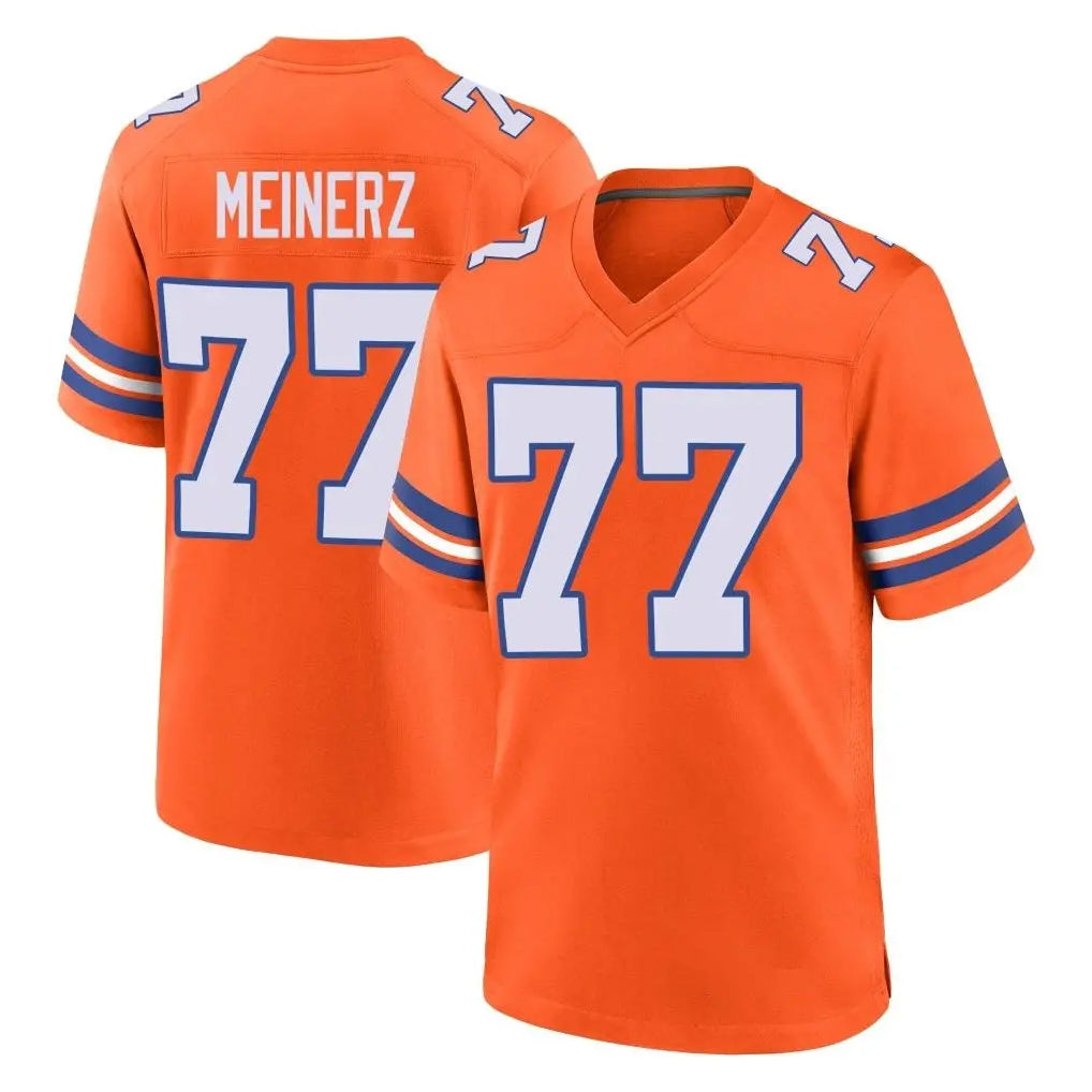 D.Broncos #77 Quinn Meinerz Player Orange Alternate Collection Throwback Game ROCER Stitched Jerseys