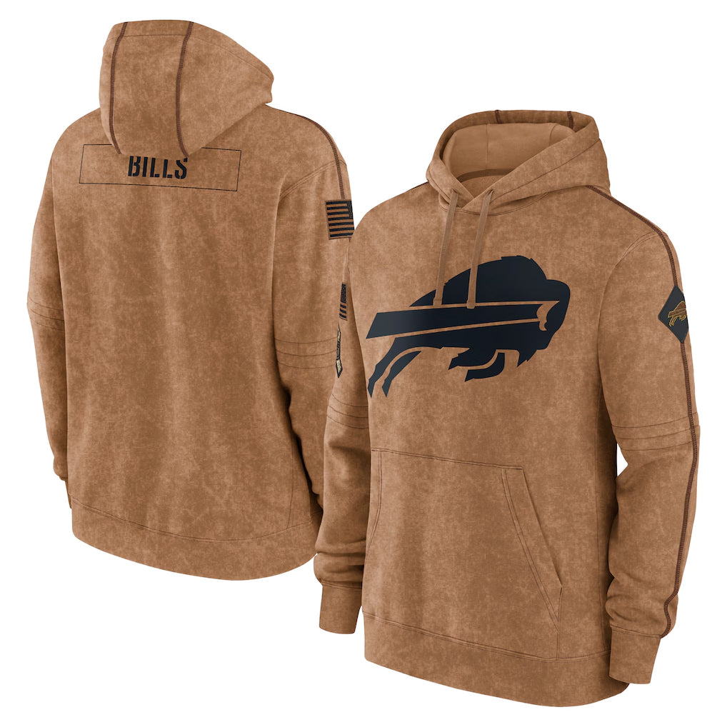 B.Bills ## Bills Blank Player Brown Salute to Service Hoodies ROCER Stitched Jerseys