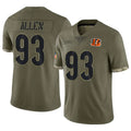 C.Bengals #93 Jonathan Allen Player Olive Salute to Service Limited Game ROCER Stitched Jerseys