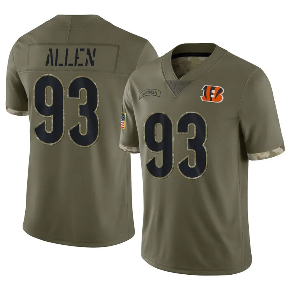 C.Bengals #93 Jonathan Allen Player Olive Salute to Service Limited Game ROCER Stitched Jerseys