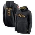 D.Broncos #9 Talanoa Hufanga Player Black Salute to Service Pullover Hoodies Limited ROCER Stitched Jerseys