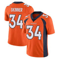 D.Broncos #34 JL Skinner Player Orange Color Vapor Untouchable Limited Game ROCER Stitched Jerseys