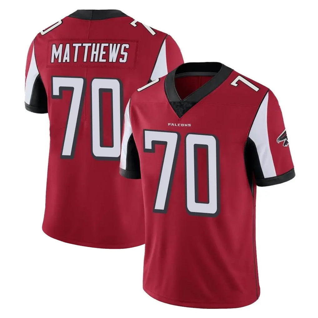 A.Falcons #70 Jake Matthews Player Red Color Vapor Untouchable Limited Home Game ROCER Stitched Jerseys
