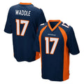 D.Broncos #17 Jaylen Waddle Player Navy Game ROCER Stitched Jerseys