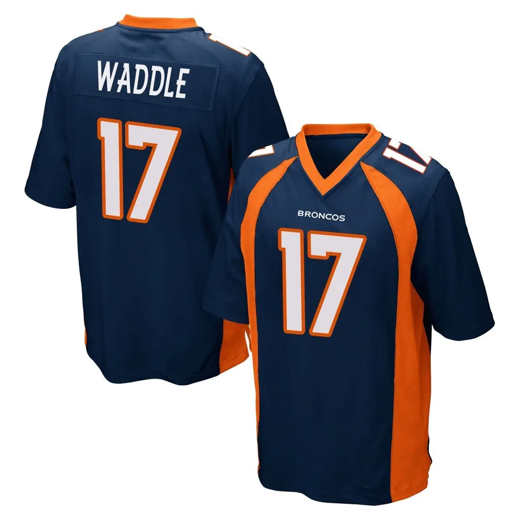D.Broncos #17 Jaylen Waddle Player Navy Game ROCER Stitched Jerseys