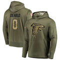 A.Falcons #0 Divine Deablo Player Olive Salute to Service Hoodies ROCER Stitched Jerseys