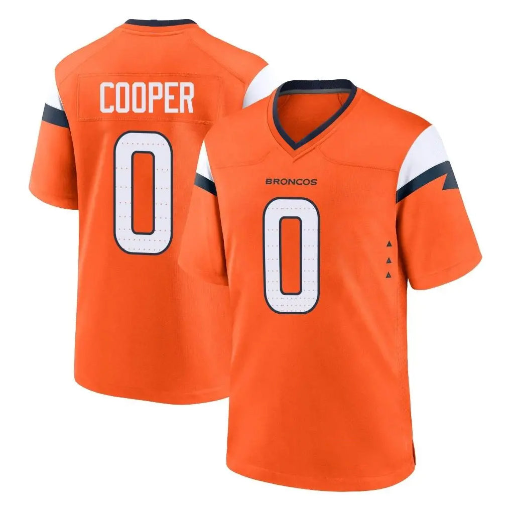 D.Broncos #0 Jonathon Cooper Player Orange Home Game ROCER Stitched Jerseys