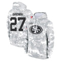 SF.49ers #27 Ji'Ayir Brown Player Arctic Camo Limited Salute to Service Pullover Hoodies Game ROCER Stitched Jerseys