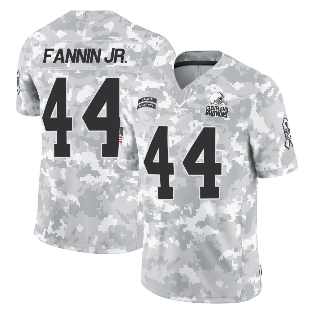 C.Browns #44 Harold Fannin Jr. Player Arctic Camo Salute to Service Limited Home Game ROCER Stitched Jerseys