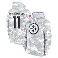 P.Steelers #11 Michael Pittman Jr. Player Arctic Camo Limited Salute to Service Pullover Hoodies Game ROCER Stitched Jerseys