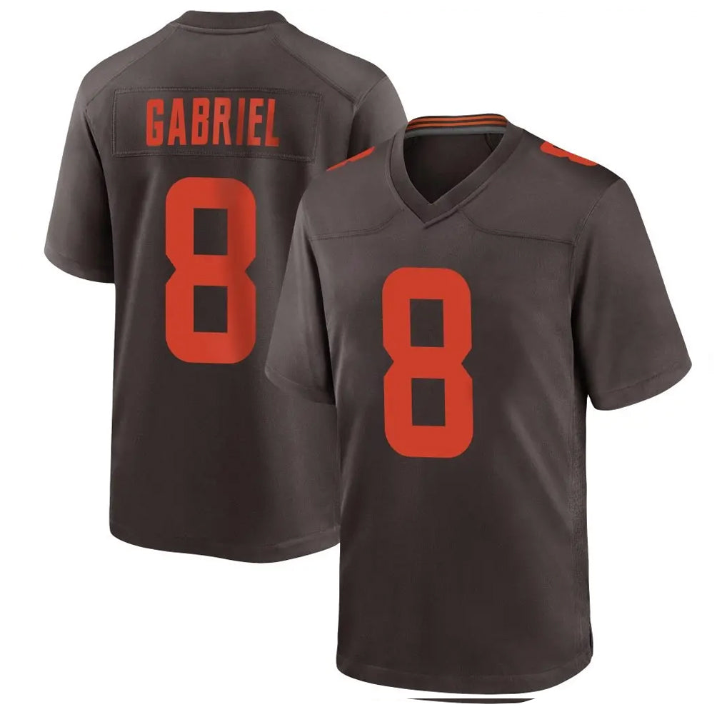 C.Browns #8 Dillon Gabriel Player Brown Alternate Home Game ROCER Stitched Jerseys