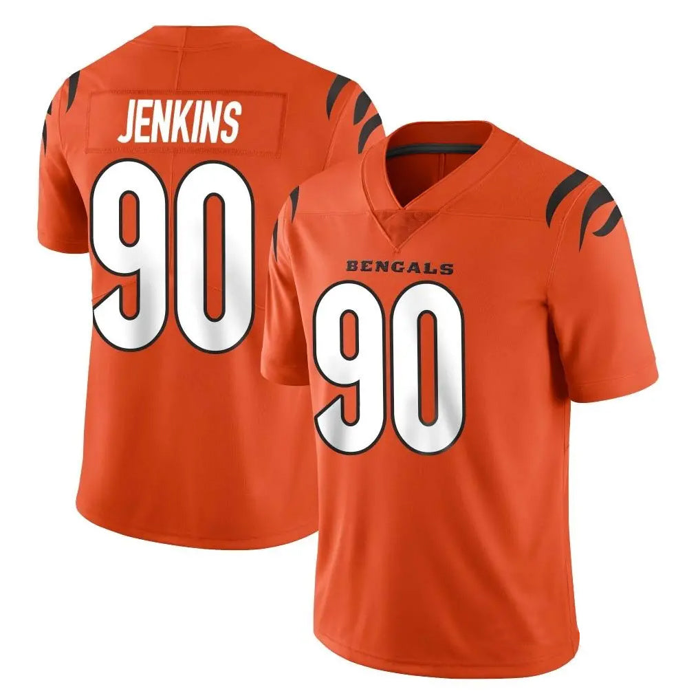 C.Bengals #90 Kris Jenkins Jr Player Orange Vapor Untouchable Limited Home Game ROCER Stitched Jerseys