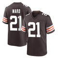 C.Browns #21 Denzel Ward Player Brown Home Game ROCER Stitched Jerseys