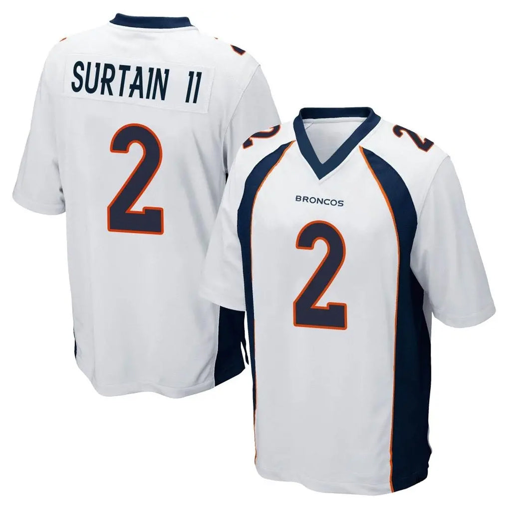 D.Broncos #2 Pat Surtain II Player White Game ROCER Stitched Jerseys