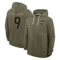 D.Broncos #9 Talanoa Hufanga Player Olive Salute to Service Pullover Hoodies Limited ROCER Stitched Jerseys