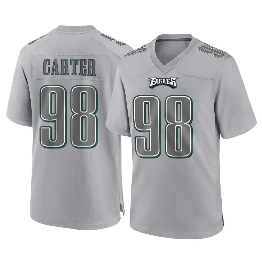 P.Eagles #98 Jalen Carter Player Gray Atmosphere Fashion Home Game ROCER Stitched Jerseys