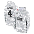 C.Browns #4 Deshaun Watson Player Arctic Camo Salute to Service Hoodies Limited Game ROCER Stitched Jerseys